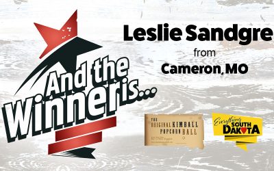 Leslie from Cameron, MO is our August Kimball Popcorn Ball Winner!